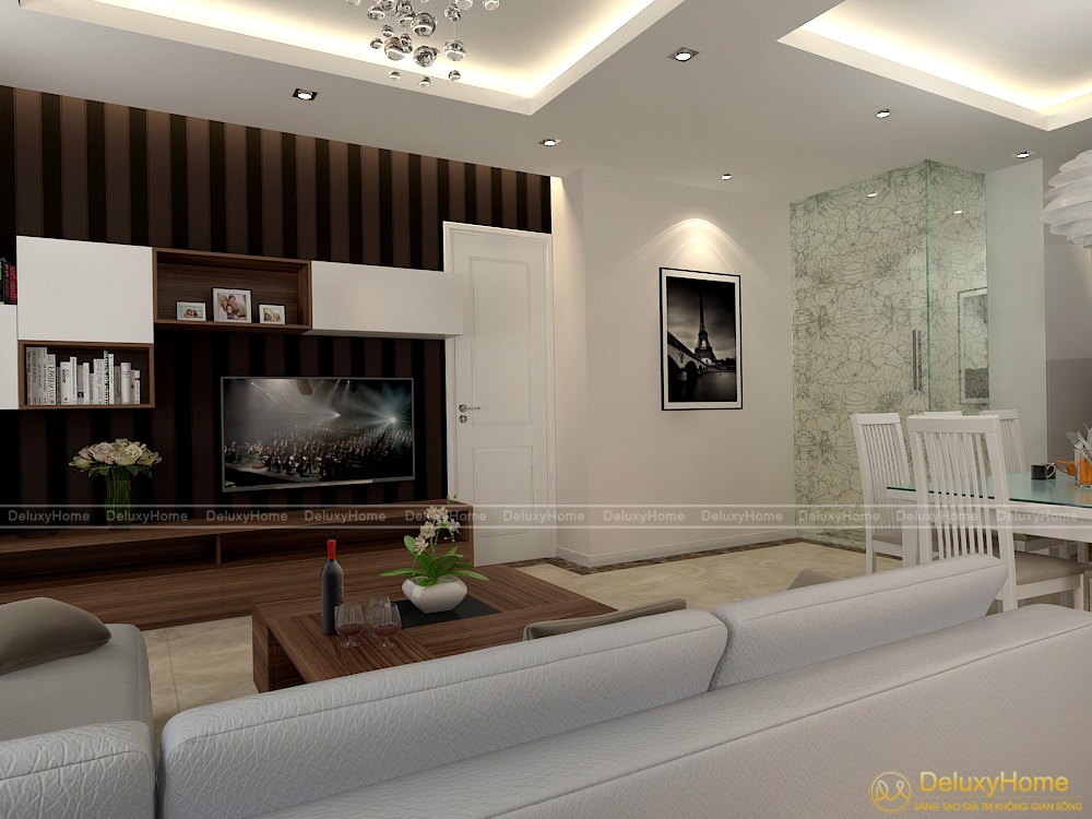 View 3 - Nội thất phòng khách liền bếp