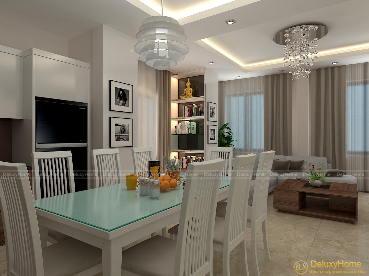 View 5 - Nội thất phòng khách liền bếp