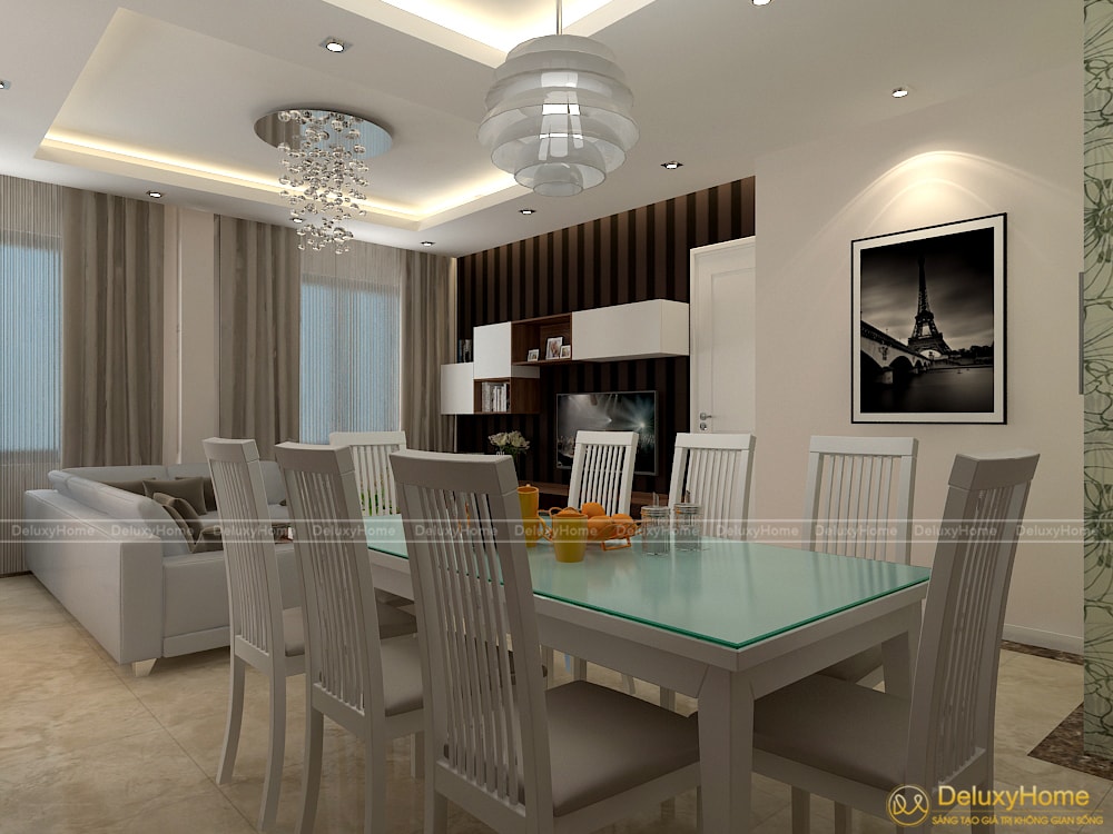 View 5 - Nội thất phòng khách liền bếp