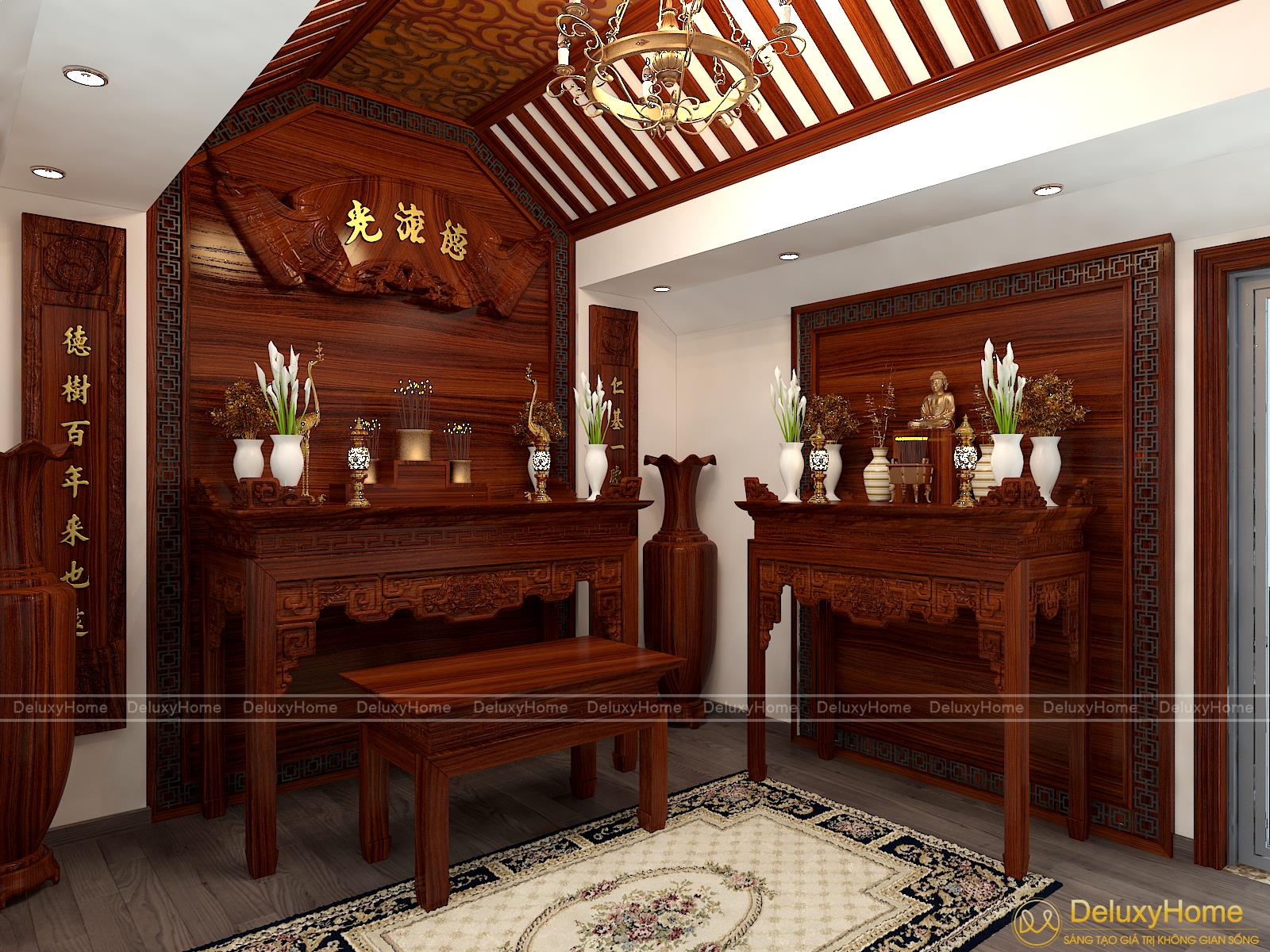 Mẫu nội thất phòng thờ biệt thự view 2