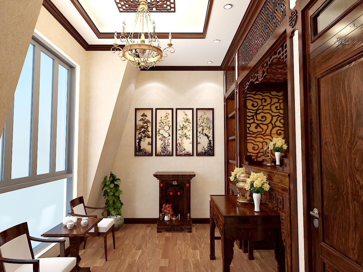 Mẫu nội thất phòng thờ biệt thự view 3