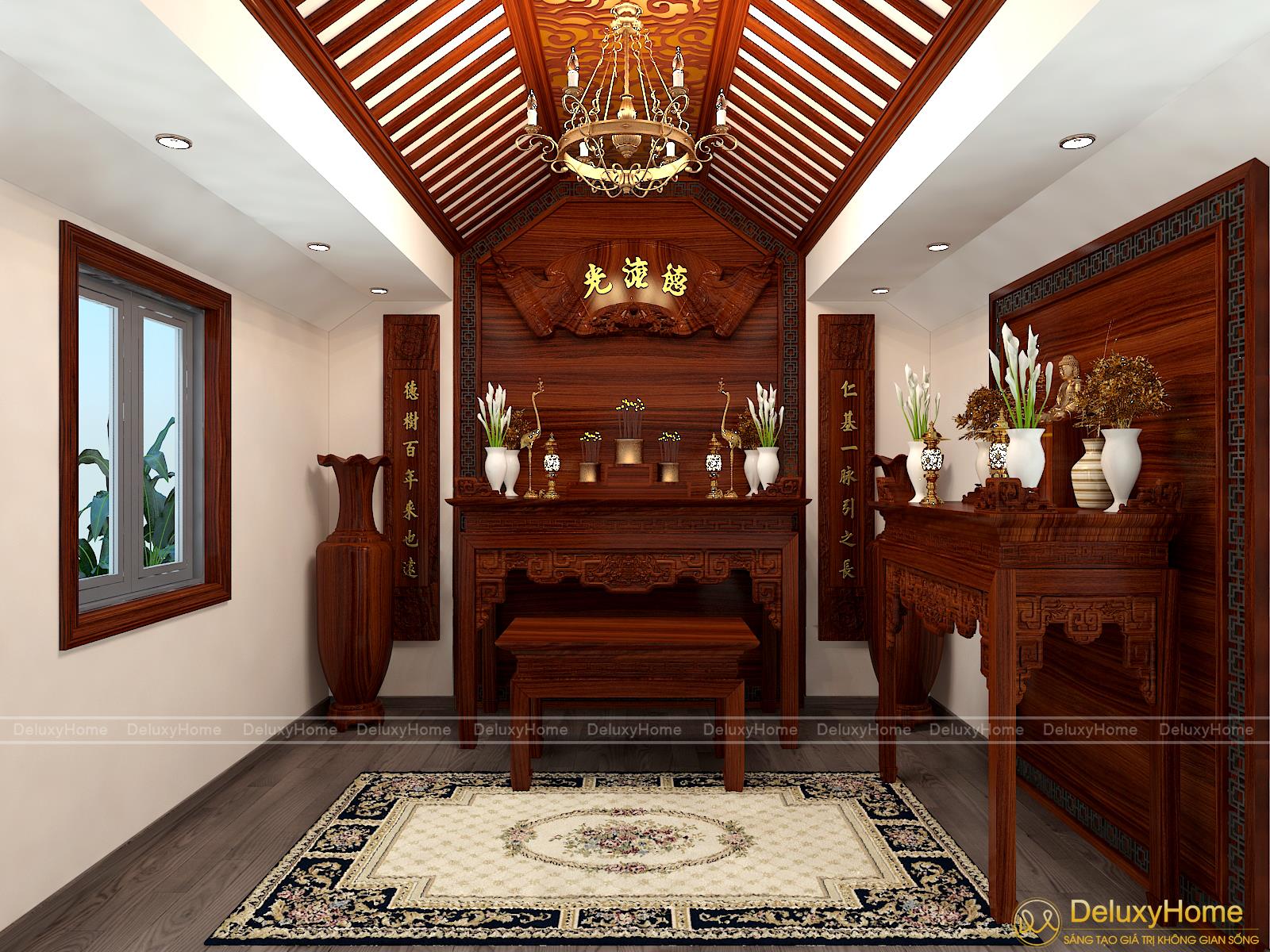 Mẫu nội thất phòng thờ biệt thự view 1