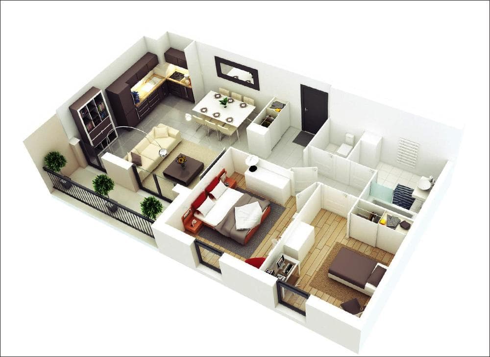 Căn hộ chia theo tỉ lệ 60-40 về diện tích