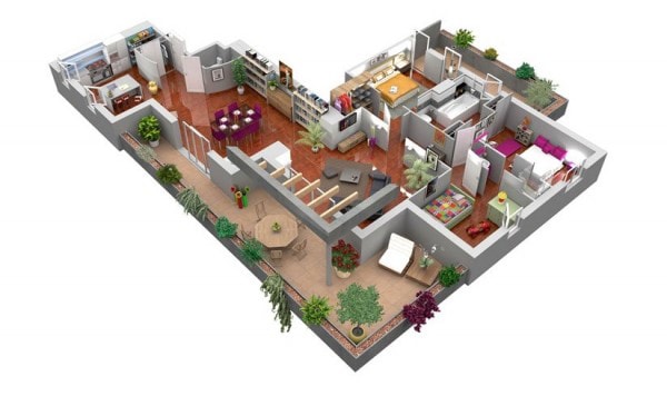 Căn phòng rộng rãi, sôi động biến căn hộ 3 phòng ngủ thành 1 sự lựa chọn sang trọng