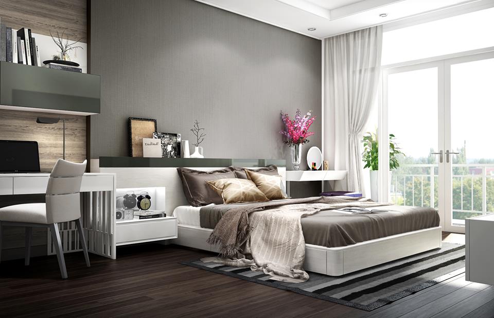 Sử dụng đồ nội thất trong thiết kế nội thất phòng ngủ căn hộ chung cư